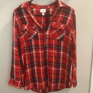 Isabel Maternity flannel shirt.